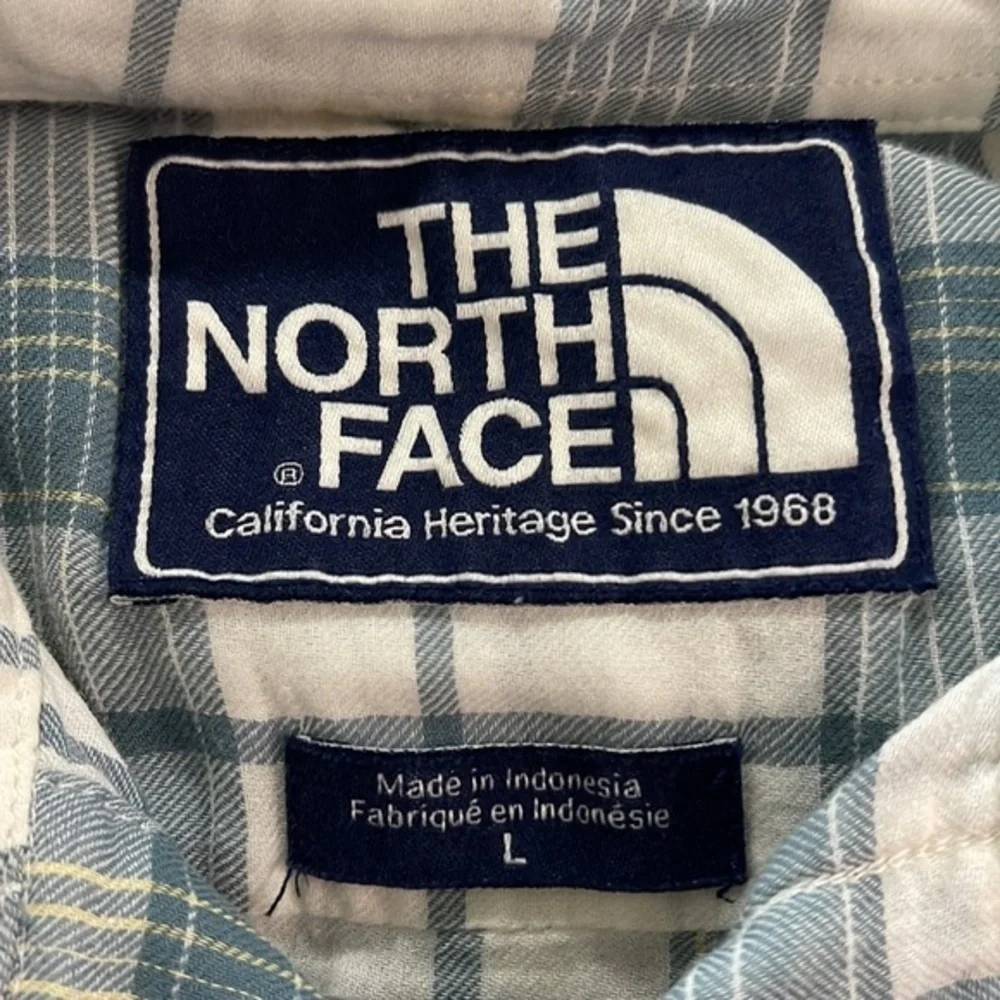 Men's The North Face Plaid Casual Hiking Button Down Shirt Size Large EUC #7135